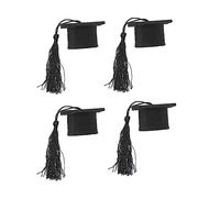 TOYANDONA 4pièces Mini Chapeaux Doctoraux Créatifs Feutre pour Décoration De Bouteille Fête De Graduation Accessoires Multiples pour Fête Et Événements