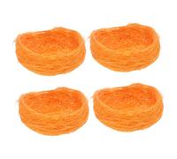 TOYANDONA 4pièces Nids Oiseaux Artificiels Jute Épais pour Pigeons Décoration De Jardin Accessoires De Cage pour Oiseaux Miniatures Nids Simulés Matière Naturelle