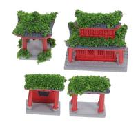 TOYANDONA 4pièces Pagodes Hexagonales Figurines De Jardin Zen Décorations pour Terrariums Asiatiques Micro-paysages Jardins De Mousse Réalistes Adaptées à Divers Environnements