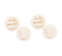 TOYANDONA 4pièces Panneaux Annonce De Naissance Bois Plaque Personnalisée Pour Inscription Hello World Et Nom Accessoire Photo Élégant Nés