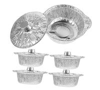 TOYANDONA 5 Ensembles BBQ Tray TIN Foil Pot casseroles en Aluminium Barbecue poêle en étain Pots jetables avec couvercles ustensiles de Cuisine en Aluminium en Aluminium Feuille d'aluminium