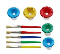 TOYANDONA 5 Ensembles Doutils de Peinture Kit Porte-Stylo Et Pinceaux de Lavage Gobelets à Peinture Accessoires de Dessin Bricolage Outil de Graffiti pour Enfants Color Couleur Aléatoire