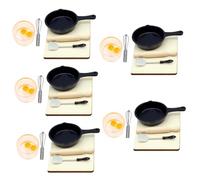 TOYANDONA 5 Ensembles Miniature Cuisine Dollhouse Ustensiles De Cuisine Réalistes De Pin Accessoires De Décoration pour Maison De Poupée pour Aménagements 7 Pièces * 5