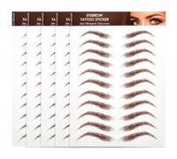 TOYANDONA 5 Feuilles Autocollants pour Sourcils Marron Waterproof Apparence Réaliste, Application Facile et Tenue Toute la Journée, Kit pour Maquillage
