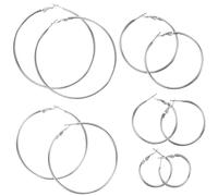 TOYANDONA 5 paires Boucles Oreilles Créoles Rondes Inoxydables Femme Variées Bijoux Fantaisie Mode Chic pour Quotidien et Fête