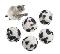 TOYANDONA 5 Pièces Balles de Tennis Léopard pour Chaton Rebondissant pour Stimuler Instinct Naturel Renforçant Amitié et Évitant Les Griffures sur Meubles Couleur Aléatoire