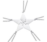 TOYANDONA 5 pièces Collier Amitié Puzzle Étoile à Cinq Branches Acier Inoxydable Lot de Symbole Attachement Familial et Amical Bijoux Accessoires Mode