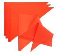 TOYANDONA 5 Pièces Drapeau de Sécurité pour Vélo, Rouge PVC Triangle | Haute Visibilité, Forme Triangulaire Stable au Vent, Usage Quotidien, pour Balades de Quartier et Parcs