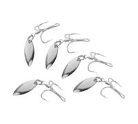 TOYANDONA 5 Pièces Hameçon Triple à Lame Rotative, Acier au Carbone Argenté | Remplacement pour Leurres Crankbait, Barbes Fines, Usage Mer et Bord, Pêche au Carnassier