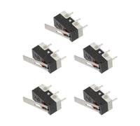 TOYANDONA 5 Pièces Interrupteur Micro Momentané 125v Noir en Métal Levier Charnière Long, Étanche et Solide Jusqu'à 500000 Cycles, pour Jouets et Appareils Ménagers
