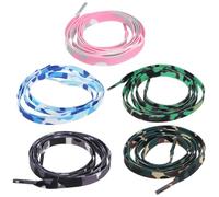 TOYANDONA 5 pièces Lacets de Chaussures Polyester Colorés Plat avec Motifs Arc-ciel Dégradé Remplacement et Élastique pour Sneakers et Baskets