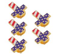 TOYANDONA 5 Pièces Lot de 5 Épinglettes en Alliage Forme Croix Drapeau Américain, Petite Broche Patriotique pour Vétérans et Cérémonies, Insigne Métal pour Fête de L’indépendance 4 Juillet