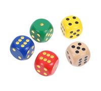 TOYANDONA 5 pièces Lot de Dés Bois Arrondis pour Jeux Éducatifs Famille Multijoueur Apprentissage Comptage Orthographe