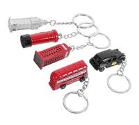 TOYANDONA 5 pièces Lot de Porte-clés Londres Modèles Emblématiques Bus Cabine Téléphonique Boîte Aux Lettres Taxi Rouge Décor Souvenir Robuste