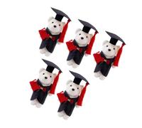 TOYANDONA 5 pièces Mini Graduation Stuffed Bears for Bouquet DIY Decoration Soft Plush Cartoon Bears for Gift Boxes and Photo Props Dolls