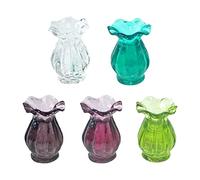 TOYANDONA 5 Pièces Modèle De Vase en Dentelle Mini Vase en Verre Décor Maison De Poupée Mini Pots en Argile Breloques Mini Vase Vases Miniatures Résine F117 Charme Marmite en Céramique