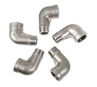 TOYANDONA 5 pièces Raccord Coudé Acier Inoxydable Connecteur Tuyau Arrosage Résistant Corrosion Kit pour Jardin et Raccordement Étanche