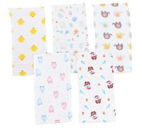 TOYANDONA 5 Pièces serviettes de toilette pour enfants couverture débarbouillettes toison les serviettes emmailloter Petit lingettes serviette pour enfants serviette pour le visage Colorful