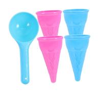 TOYANDONA 5 Pièces Set de Jouets Plage Garçon Fille Cornet Glace Cuillère Colorée Écologique pour Jeux Eau Favorise Créativité et Interaction Familiale Couleur Aléatoire