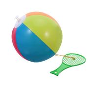 TOYANDONA 5 Pièces Set de Raquettes de Tennis pour Garçon Fille avec Balles Gonflables Rebondissantes Jouets de Plage et Piscine Kit de Jeu Sportif pour Débutants Balles Entraînement pour