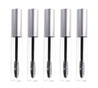 TOYANDONA 5 Pièces Tube de Mascara Vide 10ml en Plastique, Flacon Argenté | Crème de Cils et Formules Diy, Visibilité du Niveau, Usage Voyage, Kit Cosmétique