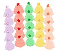 TOYANDONA 50 Pièces Lot de Figurines Miniatures de Sapin de Noël Résine Phosphorescentes Décoration de Bureau et Micro Paysage pour Jardin Voiture et Maison Ornements Noël Multicolores