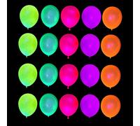 TOYANDONA 50Pcs Ballons de Fête Au Néon Ballons Fluorescents de Latex Colorés de Fête Lueur pour Blacklight Party Anniversaire Fournitures de Mariage 12 Pouces