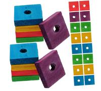 TOYANDONA 50pièces Jouet pour Perroquet avec Blocs De Bois Carrés Copeaux à Mordiller Mâcher pour Oiseaux Petits Support Adapté pour Ronger