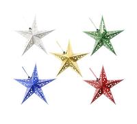 TOYANDONA 5pcs 30cm Papier Étoile Lanterne 3D Pentagramme Abat-Jour pour La Fête De Noël De Noël Holloween Anniversaire Maison Suspendus Décorations