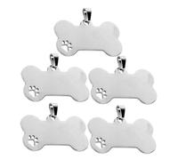 TOYANDONA 5pcs Chiens Tags De Compagnie pour Gravure en Métal Vierge Nomme De Forme D'os De Paliss