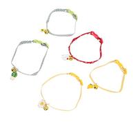 TOYANDONA 5Pièces Colliers pour Petits Animaux de Compagnie avec Clochette Réglable et Boucle à à Cœur Sûrs