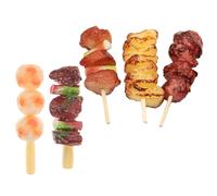 TOYANDONA 5pièces Fausse Brochette de Barbecue Jouet Grill pour Garçon Fille Faux Aliments Fausse Viande à Griller Style Aléatoire