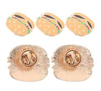 TOYANDONA 5pièces Lot de Broches Hamburger Mignonnes Métal pour Femmes et Hommes à Porter sur Pulls Robes et Chemises comme Accessoire Unique