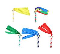 TOYANDONA 5pièces Lot de Pompons Sportifs Pvc pour Danse et Événements avec Anneau Lisse et Poignée Tricotée Assortiment de Couleurs Couleur Aléatoire