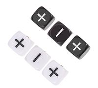 TOYANDONA 6 Dés Noirs Et Blancs À 6 Faces avec Signe Plus Et Moins, Dés De Calcul Mathématique pour Enseignants, Accessoires De Jeu De Bar Et De Fête, 1.6 Cm