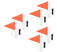 TOYANDONA 6 Ensembles Drapeaux de Sécurité pour Vélo Kit de Fanions Arrière avec Poteau Drapeau de Visibilité pour Cyclisme Extérieur pour Remorques et Scooters