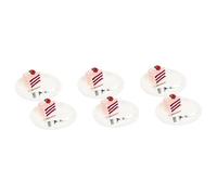 TOYANDONA 6 Ensembles Mini Assiettes à Gâteau Faux Aliment Fausse Réplique De Gâteau 1 Accessoires De Maison De Poupée à L'échelle 12 Faux Modèle De Dessert Ménage Ob11 Petite Maison Résine