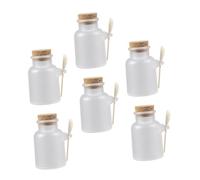 TOYANDONA 6 ensembles Portable Mask Powder And Bath Salt Storage Bottles With Wooden Spoon Frosted Transparent Leakproof Jars For Cosmetic And Marinade Use Capacity