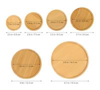 TOYANDONA 6 Pièces Bamboo Plant Pot Base Plates Set Decorative Flowerpot Accessories Prevent Water Leakage and Spillage