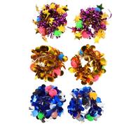TOYANDONA 6 Pièces Bracelets de Poignet à Paillettes avec Cloches Accessoires de Pom-pom Girl pour Garçon Fille Décorations à Sequins Formes de Étoile et Cœur pour Danse et Spectacles