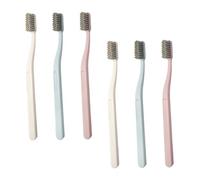 TOYANDONA 6 pièces Brosses à Dents Adultes Poils Durs Nylon Tête Large Ergonomique Nettoyant Oral Portable pour Usage Quotidien et Voyage