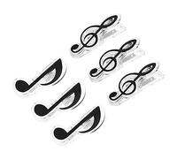 TOYANDONA 6 pièces Clips de Partition Noir Pince à Notes Musicales pour Musique Support de Partition Clés de Sol Noires