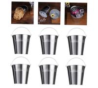 TOYANDONA 6 Pièces en Fer Blanc D étain Seau Multi- Fonction Galvanisé Fer Blanc Étain Seaux Seau en Fer Blanc Seaux Seau en Fer Blanc Glaçage Français Frites Tin Seaux pour La Partie