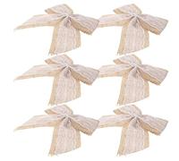 TOYANDONA 6 Pièces Grand Nœud en Toile de Jute et Dentelle | Lin et Dentelle, Style Classique Vintage Rustique Élégant, Usage Diy, Tables, Chaises et Cheminée