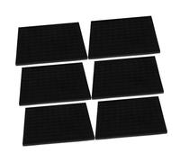 TOYANDONA 6 pièces Inserts Mousse pour Boîte à Bijoux Tapis à Multi-slots pour Présentation et Rangement de Bagues Boucles Oreilles et Broches Coussinets Souples Noir