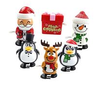 TOYANDONA 6 Pièces Jouets à Remonter Noël Réutilisables Père Noël Miniatures Créatifs pour Fêtes Garçon Fille Jouets Amusants