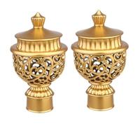 TOYANDONA 6 pièces Lot de Embouts Décoratifs Doré pour Tringle à Rideaux Finition Rétro Élégante Compatibles Tringles Baie Vitrée et Rideaux Lourds Installation Facile sans Outils