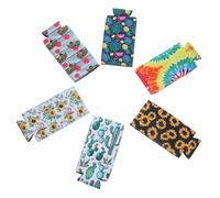 TOYANDONA 6 pièces Manchon pour canette Lot de Étuis Réutilisables à Motifs Variés Protège-Boisson Portable pour Bière et Soda Design Fin et Pratique