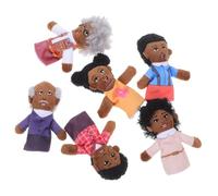 TOYANDONA 6 pièces Marionnettes à Doigt Peluche Famille pour Tout-Petits Jouets Éducatifs pour Apprentissage Jeu de Rôle et Histoires Participatives Parents Garçon Fille