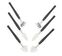 TOYANDONA 6 Pièces Mini Garden Tool Set Ergonomic Small Spade Shovel and Rake for Succulent Soil Care and Bonsai Planting